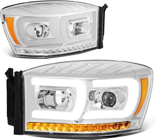 Vista 10 de DNA MOTORING HL-HPL-RM06-G2-BK-CL1 Faros proyectores de secuencia de señal LED 3D dual DRL Compatible con Dodge Ram 1500 modelos 2006-2008/Dodge Ram