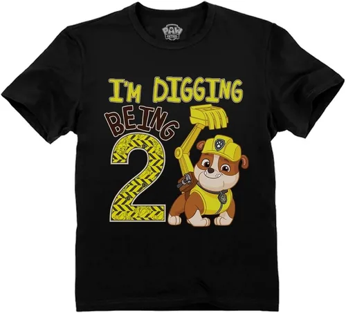 Vista 12 de Tstars Paw Patrol Rubble Digging Being 2 - Camiseta para niño de 2º Rubble Digging 2 / Azul marino jaspeado