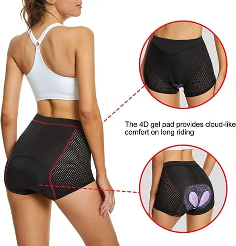 Vista 3 de FEIXIANG Women's Cycling Underwear for Women Negro