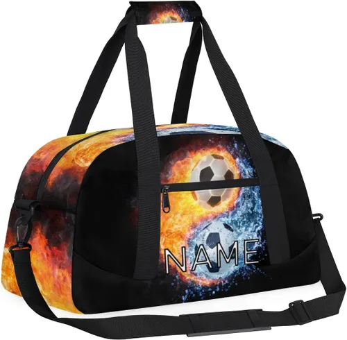 Vista 3 de Bolsa de lona personalizada para niños y niñas, para viajes, fútbol, Yin Yang, Tai Chi, pequeña bolsa deportiva para gimnasio, bolsa de mano