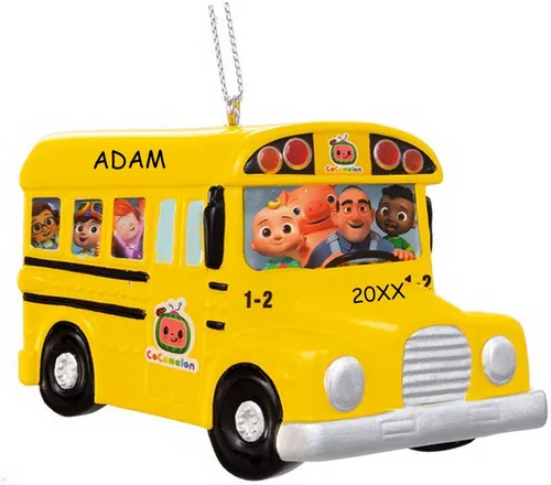 Vista 4 de Adorno de Navidad personalizado creado con adornos navideños para niños de Cocomelon™ (JJ Tomtom y YoYo)