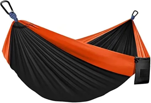 Vista 16 de Hamaca doble ajustable de capacidad de 550 libras con soporte de acero resistente de 10 pies, incluye funda de transporte portátil, fácil de Azul