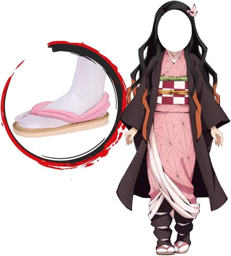 Vista 2 de Zueco japonés de anime masculino y femenino para juego de rol, zapatos y calcetines