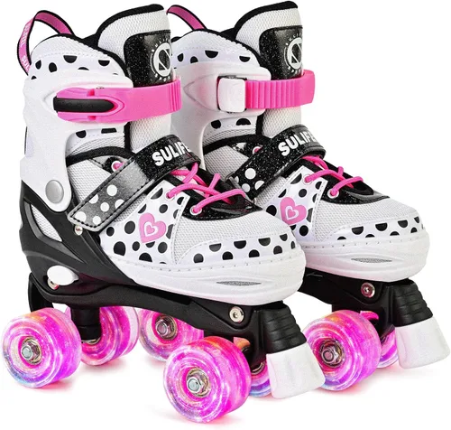 Vista 11 de SULIFEEL - Patines ajustables para niños para niños de 3-5, 5-8, 6-12 años con ruedas iluminadas ajustables de 4 tamaños, el mejor regalo para niños