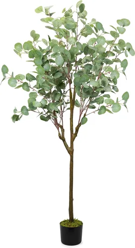 Vista 10 de LOVMOR Árbol de olivo artificial de 7.8 pies, olivo sintético extra largo para decoración moderna del hogar, oficina, sala de estar, piso