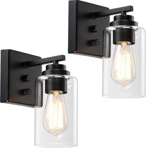 Vista 8 de Pia Ricco Juego de 2 apliques de pared, lámparas de pared para mesita de noche con interruptor giratorio para dormitorio, accesorios de iluminación