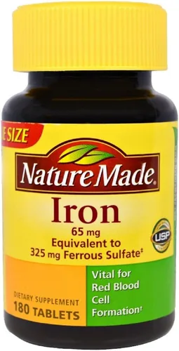 Vista 3 de Nature Made Hierro 65 mg, equivalente a 325 mg Sulfato – 300 tabletas, Total 1, 1