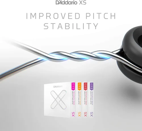 Vista 6 de D'Addario - Cuerdas de guitarra eléctrica con revestimiento de níquel XS, XSE1156, calibre Med Top/X-Heavy Bottom 11-56, juego de 6 cuerdas, paquete