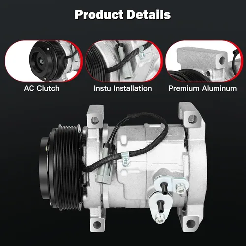 Vista 3 de cciyu Compresor de aire acondicionado apto para Cadillac DeVille 4.6L 2000-2005 AC Pump AC Compresor con embrague 2012-2013 para Chevrolet Silverado