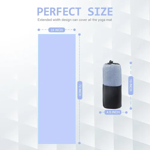 Vista 7 de Eunzel Paquete de 2 toallas de yoga caliente, toalla antideslizante para esterilla de yoga con puntos de agarre Stickyfiber toalla absorbente