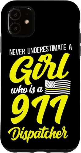 Vista 8 de 911 Dispatcher Thin Gold Yellow Line Girl Female Never Case for iPhone 16