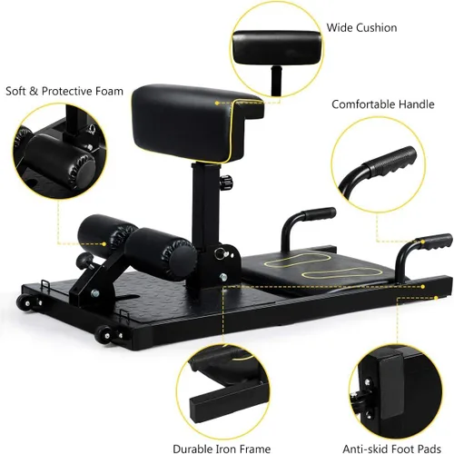 Vista 4 de GYMAX Máquina de entrenamiento 8 en 1 con altura ajustable y espuma protectora, entrenamiento de múltiples posiciones para sentadillas de mariquita