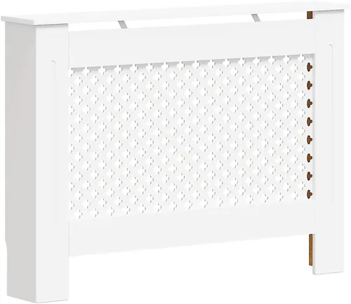 Vista 19 de vidaXL Cubierta del radiador, gabinete de cubierta de calentador de diseño de listones con estante de almacenamiento superior, ocultar tubos Marrón