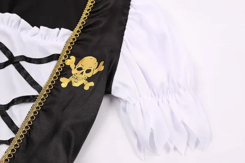 Vista 7 de Cuteshower Disfraz de pirata para niñas, disfraz de Halloween, pirata, simulación de cosplay