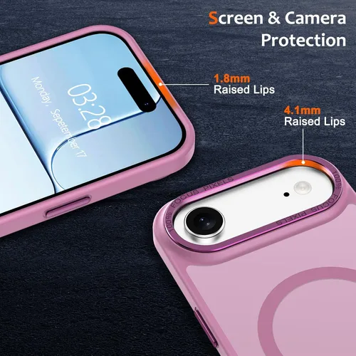 Vista 350 de Anuck - Funda magnética para iPhone 11 compatible con MagSafe, carcasa trasera mate translúcida dura, borde de TPU, delgada, resistente a impactos