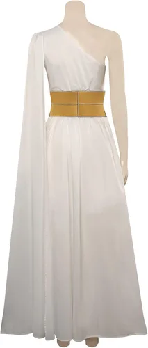 Vista 2 de Wocloey Disfraz de Saint Seiya de los Caballeros del Zodiaco Siena Saori Kido Athena Cosplay vestido de búho cinturón trajes para Halloween