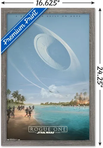 Vista 3 de Trends International Star Wars: Rogue One - Teaser Wall Poster, 14.725" x 22.375", Barnwood Framed Version