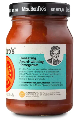 Vista 4 de Mrs. Renfro's Salsa suave, tarros de 16 onzas (paquete de 2) – Salsa de tomate suave sin gluten con pimientos y cebollas frescas – Salsa clásica
