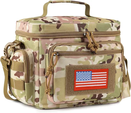 Vista 15 de ATRIPACK Lonchera táctica para hombres, bolsa de almuerzo táctica Molle con correas a prueba de fugas, aislada, para mujeres, comida para adultos