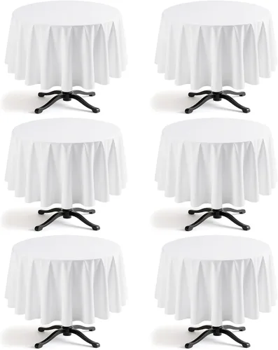 Vista 12 de Niuara Mantel de Mesa Rectangular Negro - Paquete de 6, 60" × 84" Mantel de Tela Lavable para Mesas de 5 Pies, Resistente a las Arrugas y a Prueba