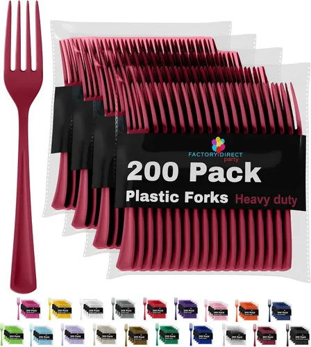 Vista 36 de Party Solids - Cucharas de plástico color marfil, 200 piezas, cucharas de marfil, utensilios desechables, juego de cubiertos de plástico resistente
