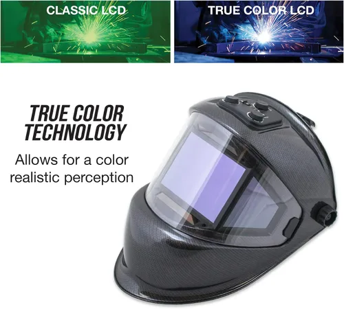 Vista 3 de TGR - Casco de soldadura de oscurecimiento automático con energía solar de 180 vistas, color verdadero
