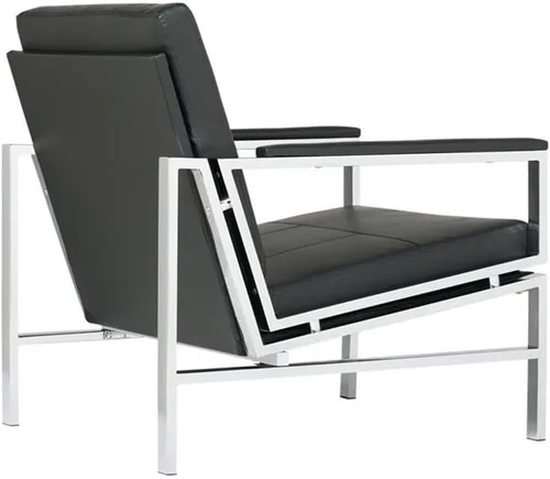 Vista 6 de Atlas Modern Accent Silla en piel mezclada, cromado/negro