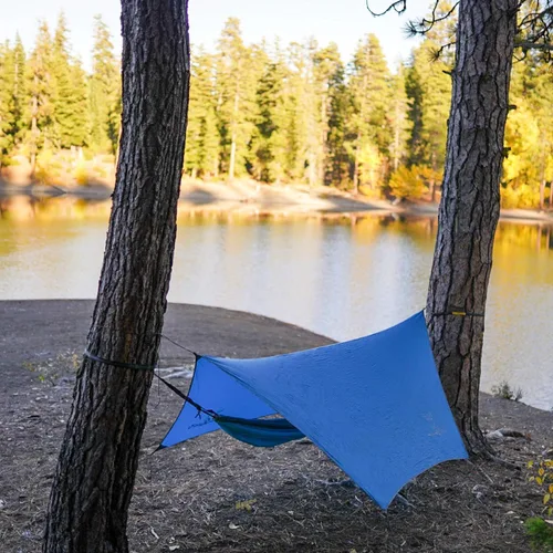Vista 7 de Wise Owl Outfitters Toldo para Hamaca – Funda de lona impermeable para acampar con estacas de tienda de campaña y bolsa de transporte, refugio