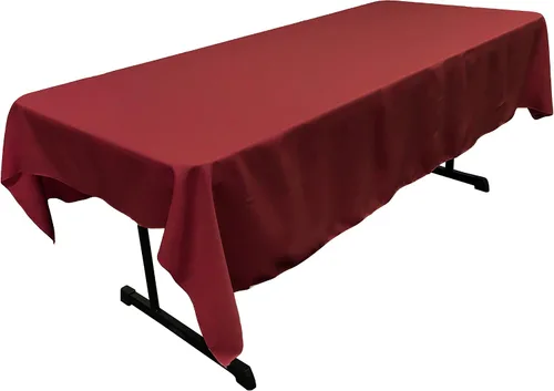 Vista 252 de LA Linen Mantel rectangular lavable de popelín de poliéster, resistente a las manchas y a las arrugas, cubierta de mesa 60x84, mantel de tela
