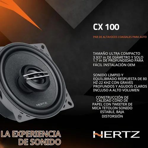 Vista 4 de HERTZ Altavoces coaxiales bidireccionales Cento Series CX100 de 4" - Par