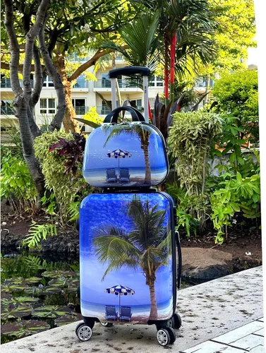 Vista 11 de World Traveler Palm Tree Hardside - Juego de equipaje giratorio de 2 piezas, tamaño único, Palm Tree, Juego de equipaje giratorio de mano de 2