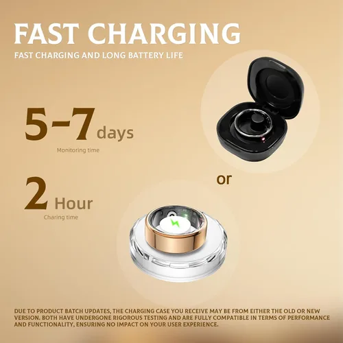 Vista 4 de Anillo inteligente para mujeres y hombres, rastreador de fitness con HRV/monitoreo del sueño, contador de pasos, calorías y seguimiento de Plateado