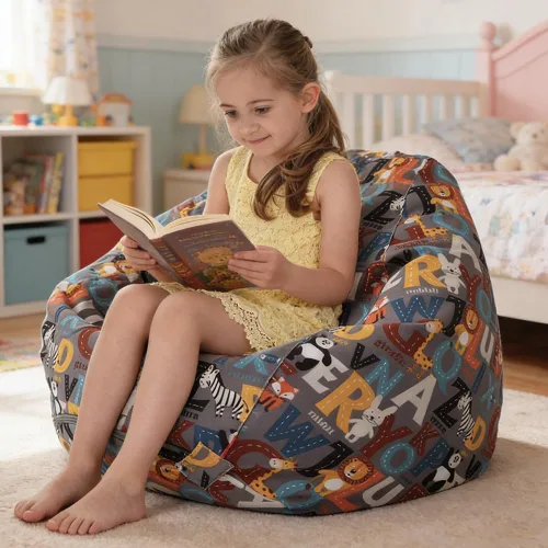 Vista 11 de YuppieLife Funda para puf de almacenamiento para niños (sin relleno), organizador de juguetes, sofá con asa de transporte, disponible para niños