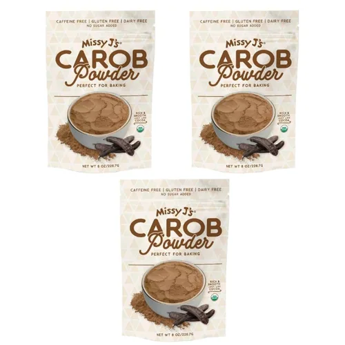 Vista 10 de Missy J's Polvo de algarrobo tostado orgánico de 8 onzas, 1 paquete, hecho de algarroba, vegano y sin gluten, sustituto saludable sin cafeína