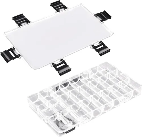 Vista 8 de WANDIC Caja de paleta, 1 caja vacía de acuarela de 12 pozos para acuarela, recipiente hermético para acuarela, gouache, acrílico y pintura al óleo