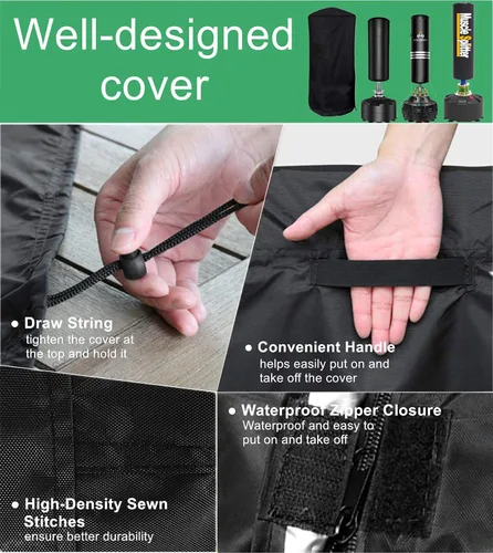 Vista 5 de Falezern Funda protectora para saco de boxeo independiente, ajustable engrosada resistente, impermeable para boxeo al aire libre