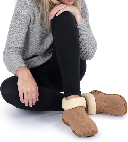 Vista 2 de RockDove Pantuflas tipo botín Sierra de piel sintética para mujer