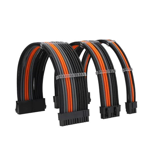 Vista 13 de FormulaMod Kit de cable de alimentación de extensión de manga 18AWG ATX 24P+ Poliestireno expandido 8-P+PCI-E8-P con peines para PSU a placa Negro