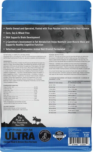 Vista 2 de Annamaet Original Ultra Formula - Alimento seco para perros, 32% proteína (pollo y arroz integral), bolsa de 5 libras