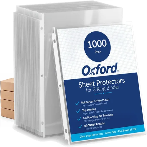 Vista 8 de Oxford Protectores de hojas, paquete de 100 unidades, tamaño carta