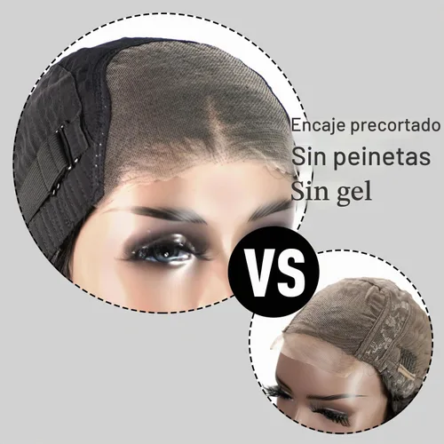 Vista 7 de Peluca Bob sin pegamento de llevar y usar cabello humano liso, 6x4 precortada con encaje HD sin pegamento, prearrancada, pelucas con cierre frontal