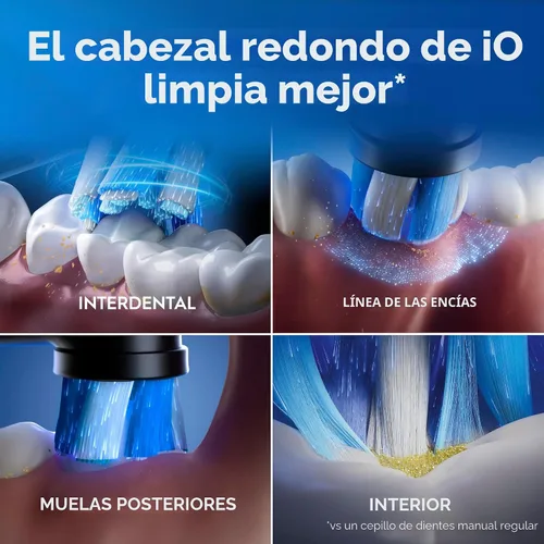 Vista 6 de Oral-B iO Series 9 Cepillo de dientes eléctrico con 4 cabezales de cepillo, Aqua Alabaster