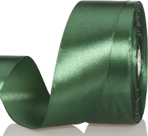 Vista 13 de YASEO - Cinta de satén sólido verde manzana de 1 pulgada para envolver regalos, 50 yardas Soft, Satiny, Colorfast, Polyester Fabric, Ease of Use