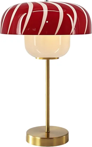 Vista 17 de Globe - Lámpara de mesa de noche, moderna lámpara de mesa de noche de cristal de mediados de siglo, lámpara de escritorio dorada para dormitorio, 1