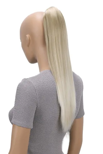 Vista 3 de CAISHA Extensiones de clip de cola de caballo de 20 pulgadas con pinza de mariposa recta rubio mezcla H55