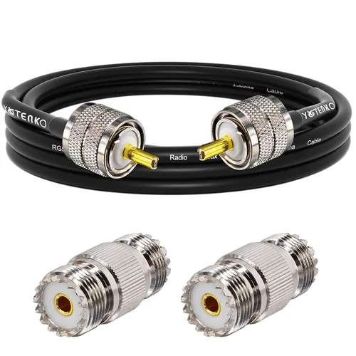 Vista 30 de Cable de puente PL259 de 1 pie - Cable coaxial RG58 de 15 pulgadas corto 50 ohmios coaxial para medidor SWR radio de radioaficionado radio CB
