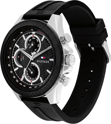 Vista 2 de Tommy Hilfiger Reloj deportivo grande para hombre Movimiento de cuarzo multifunción Resistente al agua Inspirado en carreras