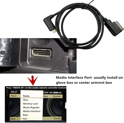 Vista 3 de Adaptador auxiliar MDI tipo C, interfaz de audio de música 2 en 1 compatible con Mercedes Benz para 17 16 Pro Max Air 15 Pro Max 15 Plus Android