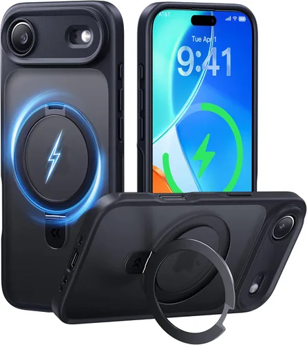Vista 11 de CASEKOO - Funda diseñada para iPhone 14 Pro con soporte magnético invisible [protección contra caídas de grado militar] [compatible con MagSafe]