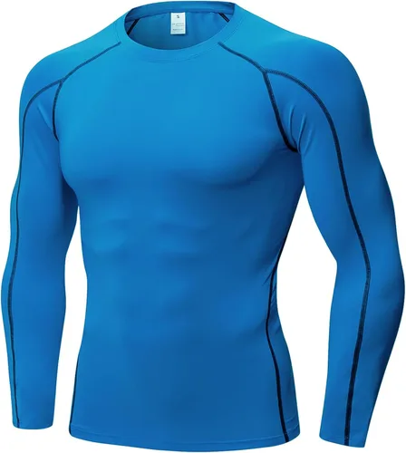 Vista 17 de SPVISE Compression Shirt Men Long Sleeve Workout Gym Shirts Baselayer Top Negro